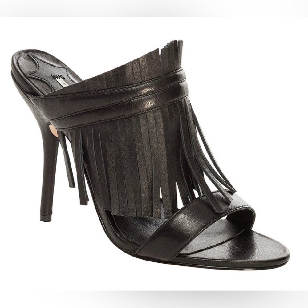 Leon Max Black Padma Leather Sandal 7
